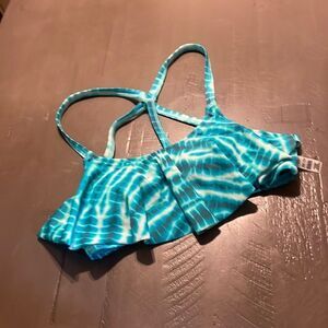 PINK Victoria’s Secret tie dye racerback flounce swim top SZ Xsmall